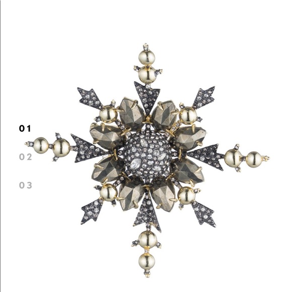 Alexis Bittar Jewelry - Alexis Bittar Snowflake Brooch Gemstone Crystals